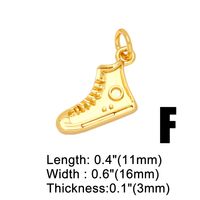 Modern Style Slippers Umbrella Airplane Copper Plating Inlay Zircon 18k Gold Plated Pendants Jewelry Accessories main image 6