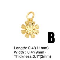 Korean Style Leaves Flower Copper Plating Inlay Zircon 18k Gold Plated Pendants Jewelry Accessories main image 6
