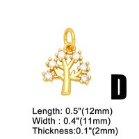 Korean Style Leaves Flower Copper Plating Inlay Zircon 18k Gold Plated Pendants Jewelry Accessories main image 4