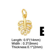 Korean Style Leaves Flower Copper Plating Inlay Zircon 18k Gold Plated Pendants Jewelry Accessories main image 3