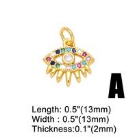 Ins Style Devil's Eye Copper Enamel Plating Inlay Zircon 18k Gold Plated Pendants Jewelry Accessories main image 7