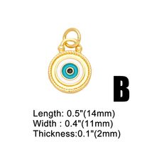 Ins Style Devil's Eye Copper Enamel Plating Inlay Zircon 18k Gold Plated Pendants Jewelry Accessories main image 6