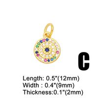 Ins Style Devil's Eye Copper Enamel Plating Inlay Zircon 18k Gold Plated Pendants Jewelry Accessories main image 5