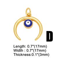 Ins Style Devil's Eye Copper Enamel Plating Inlay Zircon 18k Gold Plated Pendants Jewelry Accessories main image 4