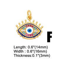 Ins Style Devil's Eye Copper Enamel Plating Inlay Zircon 18k Gold Plated Pendants Jewelry Accessories main image 2