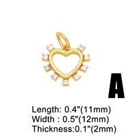 Ins Style Heart Shape Copper Plating Inlay Zircon 18k Gold Plated Pendants Jewelry Accessories main image 7