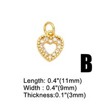 Ins Style Heart Shape Copper Plating Inlay Zircon 18k Gold Plated Pendants Jewelry Accessories main image 6