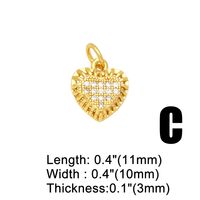 Ins Style Heart Shape Copper Plating Inlay Zircon 18k Gold Plated Pendants Jewelry Accessories main image 5