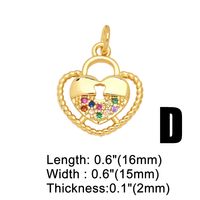 Ins Style Heart Shape Copper Plating Inlay Zircon 18k Gold Plated Pendants Jewelry Accessories main image 4