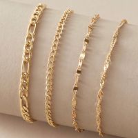 Simple Style Geometric Alloy Plating Women's Anklet 4 Pieces main image 6