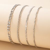 Simple Style Geometric Alloy Plating Women's Anklet 4 Pieces main image 3