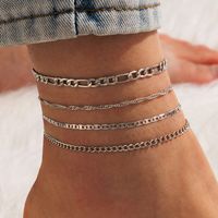 Simple Style Geometric Alloy Plating Women's Anklet 4 Pieces main image 8