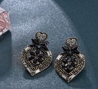Glam Geometric Steel Inlay Artificial Crystal Women's Drop Earrings 1 Pair sku image 10