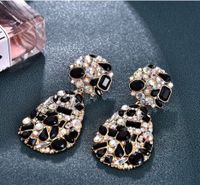 Glam Geometric Steel Inlay Artificial Crystal Women's Drop Earrings 1 Pair main image 3