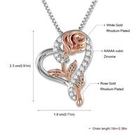 Fashion Heart Shape Rose Metal Plating Flowers Artificial Gemstones Valentine's Day Mother's Day Women's Necklace main image 2