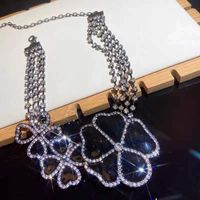 Moda Geométrico Flor Aleación Enchapado Diamantes De Imitación Mujeres Collar sku image 3