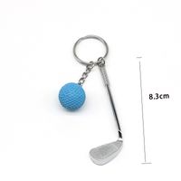 Fashion Tennis Racket Badminton Racket Golf Pvc Metal Unisex Keychain 1 Piece sku image 4