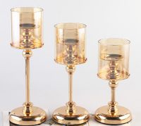 Solid Color Glass Candlestick 1 Piece main image 1