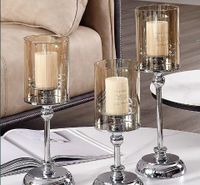Solid Color Glass Candlestick 1 Piece main image 3
