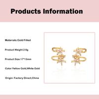 Fashion Flower Copper Gold Plated Inlay Zircon Ear Clips 1 Pair main image 4