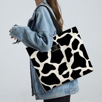 Women's Fashion Cow Pattern Canvas Shopping Bags sku image 7
