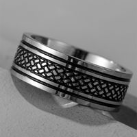 Vintage Titanium Steel Carved Thick Ring Wholesale Nihaojewelry main image 11