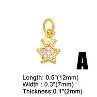 Ins Style Star Moon Copper Plating Inlay Zircon 18k Gold Plated Pendants Jewelry Accessories main image 8