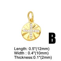 Ins Style Star Moon Copper Plating Inlay Zircon 18k Gold Plated Pendants Jewelry Accessories main image 7