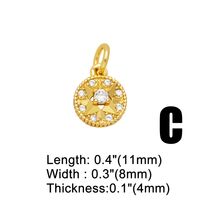 Ins Style Star Moon Copper Plating Inlay Zircon 18k Gold Plated Pendants Jewelry Accessories main image 6