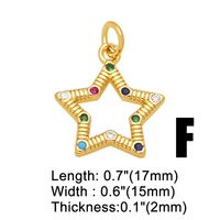 Style Ins Star Lune Le Cuivre Placage Incruster Zircon Plaqué Or 18k Pendentifs Bijoux Accessoires sku image 6