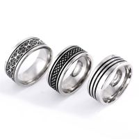 Vintage Titanium Steel Carved Thick Ring Wholesale Nihaojewelry main image 5