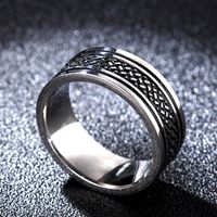 Vintage Titanium Steel Carved Thick Ring Wholesale Nihaojewelry main image 6