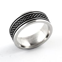 Vintage Titanium Steel Carved Thick Ring Wholesale Nihaojewelry main image 10