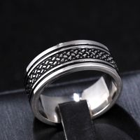 Vintage Titanium Steel Carved Thick Ring Wholesale Nihaojewelry main image 7