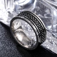 Vintage Titanium Steel Carved Thick Ring Wholesale Nihaojewelry main image 9