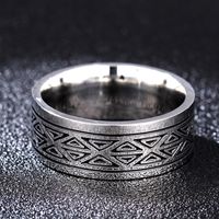 Vintage Titanium Steel Carved Thick Ring Wholesale Nihaojewelry sku image 6