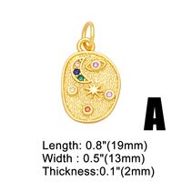 Ins Style Star Moon Lightning Copper Plating Inlay Zircon 18k Gold Plated Pendants Jewelry Accessories main image 8