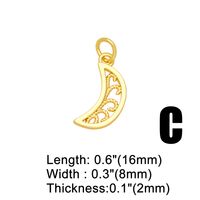 Ins Style Star Moon Lightning Copper Plating Inlay Zircon 18k Gold Plated Pendants Jewelry Accessories main image 6