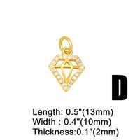 Ins Style Star Moon Lightning Copper Plating Inlay Zircon 18k Gold Plated Pendants Jewelry Accessories main image 5