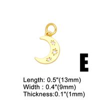Ins Style Star Moon Lightning Copper Plating Inlay Zircon 18k Gold Plated Pendants Jewelry Accessories main image 4