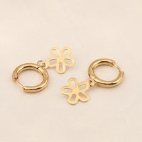 1 Pair Fashion Flower Bow Knot Titanium Steel Plating Dangling Earrings main image 5