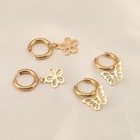 1 Pair Fashion Flower Bow Knot Titanium Steel Plating Dangling Earrings main image 1