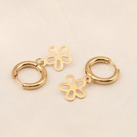 1 Pair Fashion Flower Bow Knot Titanium Steel Plating Dangling Earrings sku image 1