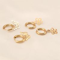 1 Pair Fashion Flower Bow Knot Titanium Steel Plating Dangling Earrings main image 2