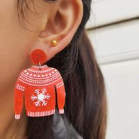1 Pair Fashion Snowflake Printing Arylic Drop Earrings main image 4