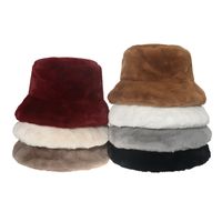 Chapeau Plat De Seau De Gouttières De Couleur Unie De La Mode Féminine main image 6