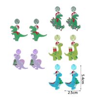 Moda Dinosaurio Arílico Impresión Navidad Mujeres Pendientes De Gota 1 Par main image 1