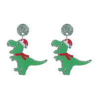 Moda Dinosaurio Arílico Impresión Navidad Mujeres Pendientes De Gota 1 Par sku image 10