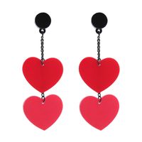 Moda Letra Forma De Corazón Arílico Barniz De Estufa Mujeres Pendientes De Gota 1 Par sku image 3