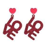 Fashion Letter Heart Shape Arylic Stoving Varnish Women's Drop Earrings 1 Pair sku image 14